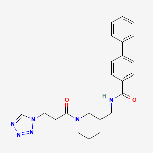 molecular formula C23H26N6O2 B4532353 N-({1-[3-(1H-tetrazol-1-yl)propanoyl]-3-piperidinyl}methyl)-4-biphenylcarboxamide 