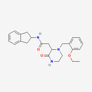 N-(2,3-dihydro-1H-inden-2-yl)-2-[1-(2-ethoxybenzyl)-3-oxo-2-piperazinyl]acetamide