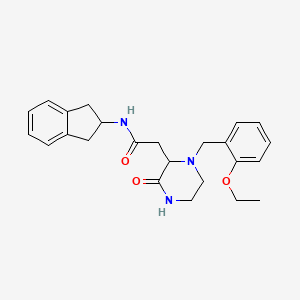 molecular formula C24H29N3O3 B4532358 N-(2,3-dihydro-1H-inden-2-yl)-2-[1-(2-ethoxybenzyl)-3-oxo-2-piperazinyl]acetamide 