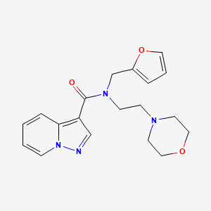 molecular formula C19H22N4O3 B4532362 N-(2-furylmethyl)-N-(2-morpholin-4-ylethyl)pyrazolo[1,5-a]pyridine-3-carboxamide 