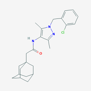 molecular formula C24H30ClN3O B453237 2-(1-adamantyl)-N-[1-(2-chlorobenzyl)-3,5-dimethyl-1H-pyrazol-4-yl]acetamide 