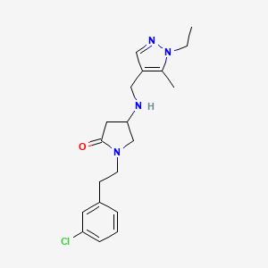 molecular formula C19H25ClN4O B4532385 1-[2-(3-chlorophenyl)ethyl]-4-{[(1-ethyl-5-methyl-1H-pyrazol-4-yl)methyl]amino}-2-pyrrolidinone 
