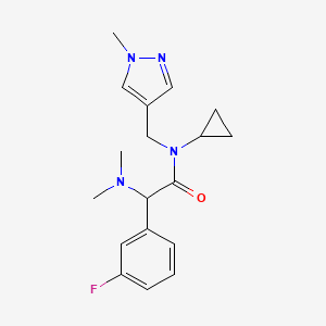 molecular formula C18H23FN4O B4532391 N-cyclopropyl-2-(dimethylamino)-2-(3-fluorophenyl)-N-[(1-methyl-1H-pyrazol-4-yl)methyl]acetamide 