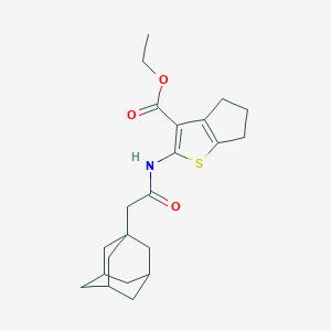 molecular formula C22H29NO3S B453240 ethyl 2-[(1-adamantylacetyl)amino]-5,6-dihydro-4H-cyclopenta[b]thiophene-3-carboxylate 