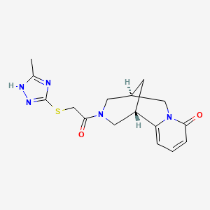 molecular formula C16H19N5O2S B4532403 (1S,5R)-3-{[(3-methyl-1H-1,2,4-triazol-5-yl)thio]acetyl}-1,2,3,4,5,6-hexahydro-8H-1,5-methanopyrido[1,2-a][1,5]diazocin-8-one 