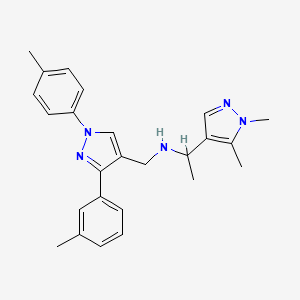 1-(1,5-dimethyl-1H-pyrazol-4-yl)-N-{[3-(3-methylphenyl)-1-(4-methylphenyl)-1H-pyrazol-4-yl]methyl}ethanamine