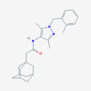 molecular formula C25H33N3O B453242 2-(1-adamantyl)-N-[3,5-dimethyl-1-(2-methylbenzyl)-1H-pyrazol-4-yl]acetamide 