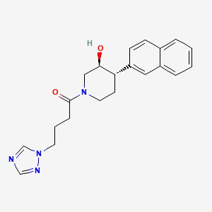 (3S*,4S*)-4-(2-naphthyl)-1-[4-(1H-1,2,4-triazol-1-yl)butanoyl]piperidin-3-ol