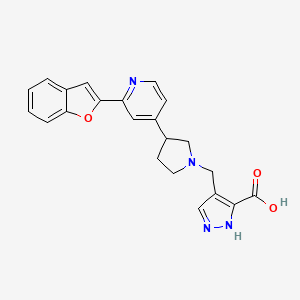 molecular formula C22H20N4O3 B4532467 4-({3-[2-(1-benzofuran-2-yl)pyridin-4-yl]pyrrolidin-1-yl}methyl)-1H-pyrazole-3-carboxylic acid 