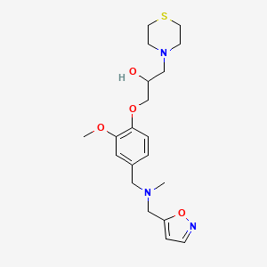molecular formula C20H29N3O4S B4532482 1-(4-{[(5-isoxazolylmethyl)(methyl)amino]methyl}-2-methoxyphenoxy)-3-(4-thiomorpholinyl)-2-propanol 