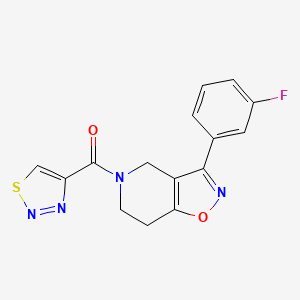 molecular formula C15H11FN4O2S B4532524 3-(3-fluorophenyl)-5-(1,2,3-thiadiazol-4-ylcarbonyl)-4,5,6,7-tetrahydroisoxazolo[4,5-c]pyridine 