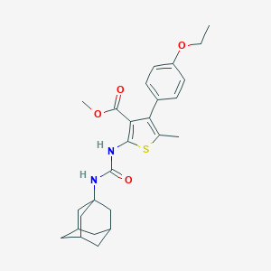 molecular formula C26H32N2O4S B453253 Methyl 2-{[(1-adamantylamino)carbonyl]amino}-4-(4-ethoxyphenyl)-5-methyl-3-thiophenecarboxylate 