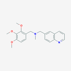 molecular formula C21H24N2O3 B4532548 N-methyl-1-(6-quinolinyl)-N-(2,3,4-trimethoxybenzyl)methanamine bis(trifluoroacetate) 