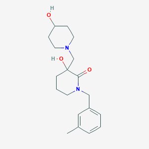 molecular formula C19H28N2O3 B4532571 3-hydroxy-3-[(4-hydroxy-1-piperidinyl)methyl]-1-(3-methylbenzyl)-2-piperidinone 