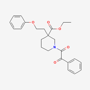 molecular formula C24H27NO5 B4532577 ethyl 1-[oxo(phenyl)acetyl]-3-(2-phenoxyethyl)-3-piperidinecarboxylate 