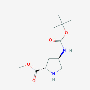 molecular formula C11H20N2O4 B045326 (2S,4R)-甲基 4-(叔丁氧羰基氨基)吡咯烷-2-羧酸酯 CAS No. 473806-21-2