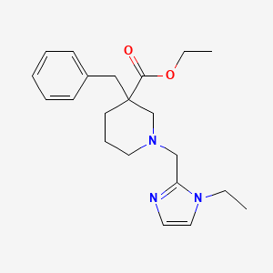 molecular formula C21H29N3O2 B4532612 ethyl 3-benzyl-1-[(1-ethyl-1H-imidazol-2-yl)methyl]-3-piperidinecarboxylate 