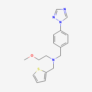 molecular formula C17H20N4OS B4532614 (2-methoxyethyl)(2-thienylmethyl)[4-(1H-1,2,4-triazol-1-yl)benzyl]amine 