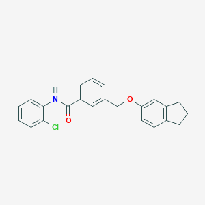 molecular formula C23H20ClNO2 B453262 N-(2-chlorophenyl)-3-[(2,3-dihydro-1H-inden-5-yloxy)methyl]benzamide 