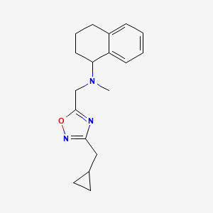 molecular formula C18H23N3O B4532622 N-{[3-(cyclopropylmethyl)-1,2,4-oxadiazol-5-yl]methyl}-N-methyl-1,2,3,4-tetrahydro-1-naphthalenamine 