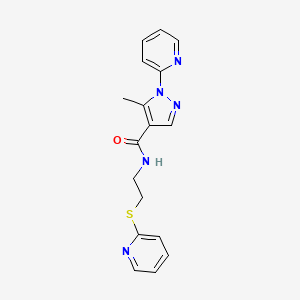 molecular formula C17H17N5OS B4532636 5-methyl-1-pyridin-2-yl-N-[2-(pyridin-2-ylthio)ethyl]-1H-pyrazole-4-carboxamide 