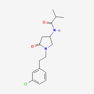 molecular formula C16H21ClN2O2 B4532643 N-{1-[2-(3-chlorophenyl)ethyl]-5-oxo-3-pyrrolidinyl}-2-methylpropanamide 