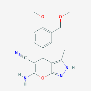 6-Amino-4-[4-methoxy-3-(methoxymethyl)phenyl]-3-methyl-1,4-dihydropyrano[2,3-c]pyrazole-5-carbonitrile