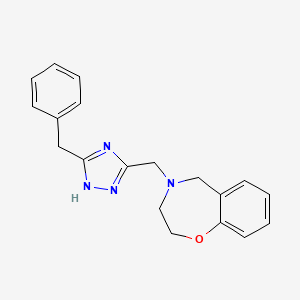 molecular formula C19H20N4O B4532681 4-[(3-benzyl-1H-1,2,4-triazol-5-yl)methyl]-2,3,4,5-tetrahydro-1,4-benzoxazepine 