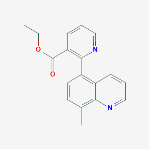 molecular formula C18H16N2O2 B4532692 ethyl 2-(8-methylquinolin-5-yl)nicotinate 