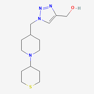 molecular formula C14H24N4OS B4532693 (1-{[1-(tetrahydro-2H-thiopyran-4-yl)-4-piperidinyl]methyl}-1H-1,2,3-triazol-4-yl)methanol trifluoroacetate (salt) 