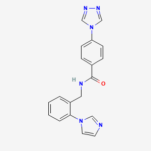 molecular formula C19H16N6O B4532694 N-[2-(1H-imidazol-1-yl)benzyl]-4-(4H-1,2,4-triazol-4-yl)benzamide 