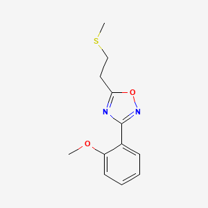 molecular formula C12H14N2O2S B4532702 3-(2-methoxyphenyl)-5-[2-(methylthio)ethyl]-1,2,4-oxadiazole 