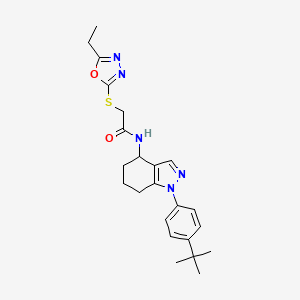 molecular formula C23H29N5O2S B4532730 N-[1-(4-tert-butylphenyl)-4,5,6,7-tetrahydro-1H-indazol-4-yl]-2-[(5-ethyl-1,3,4-oxadiazol-2-yl)thio]acetamide 