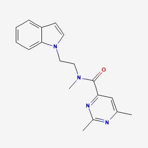 molecular formula C18H20N4O B4532736 N-[2-(1H-indol-1-yl)ethyl]-N,2,6-trimethylpyrimidine-4-carboxamide 