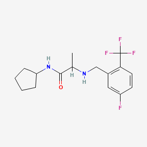 molecular formula C16H20F4N2O B4532737 N-cyclopentyl-2-{[5-fluoro-2-(trifluoromethyl)benzyl]amino}propanamide 