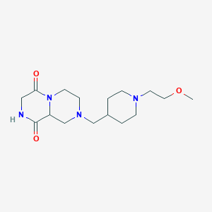 molecular formula C16H28N4O3 B4532741 8-{[1-(2-methoxyethyl)piperidin-4-yl]methyl}tetrahydro-2H-pyrazino[1,2-a]pyrazine-1,4(3H,6H)-dione 