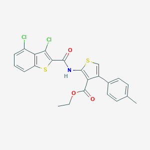 molecular formula C23H17Cl2NO3S2 B453276 Ethyl 2-{[(3,4-dichloro-1-benzothien-2-yl)carbonyl]amino}-4-(4-methylphenyl)-3-thiophenecarboxylate 