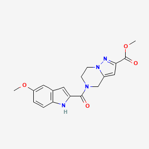 molecular formula C18H18N4O4 B4532766 methyl 5-[(5-methoxy-1H-indol-2-yl)carbonyl]-4,5,6,7-tetrahydropyrazolo[1,5-a]pyrazine-2-carboxylate 