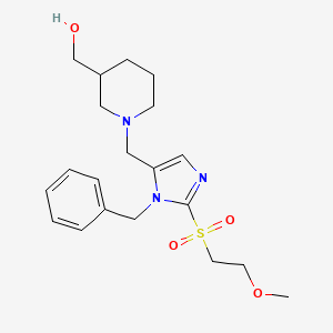 molecular formula C20H29N3O4S B4532817 [1-({1-benzyl-2-[(2-methoxyethyl)sulfonyl]-1H-imidazol-5-yl}methyl)-3-piperidinyl]methanol 