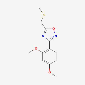 molecular formula C12H14N2O3S B4532826 3-(2,4-dimethoxyphenyl)-5-[(methylthio)methyl]-1,2,4-oxadiazole 
