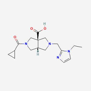 molecular formula C17H24N4O3 B4532840 (3aR*,6aR*)-2-(cyclopropylcarbonyl)-5-[(1-ethyl-1H-imidazol-2-yl)methyl]hexahydropyrrolo[3,4-c]pyrrole-3a(1H)-carboxylic acid 