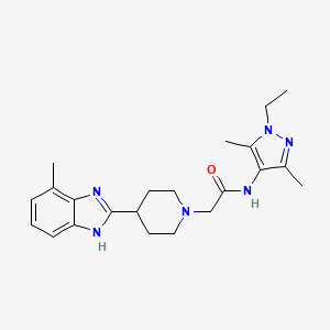 N-(1-ethyl-3,5-dimethyl-1H-pyrazol-4-yl)-2-[4-(4-methyl-1H-benzimidazol-2-yl)piperidin-1-yl]acetamide