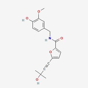 N-(4-hydroxy-3-methoxybenzyl)-5-(3-hydroxy-3-methylbut-1-yn-1-yl)-2-furamide