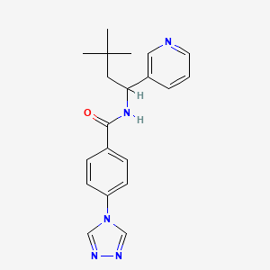 molecular formula C20H23N5O B4532860 N-(3,3-dimethyl-1-pyridin-3-ylbutyl)-4-(4H-1,2,4-triazol-4-yl)benzamide 