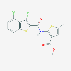 molecular formula C16H11Cl2NO3S2 B453287 Methyl 2-{[(3,4-dichloro-1-benzothien-2-yl)carbonyl]amino}-5-methyl-3-thiophenecarboxylate 