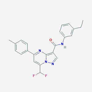 molecular formula C23H20F2N4O B453290 7-(difluoromethyl)-N-(3-ethylphenyl)-5-(4-methylphenyl)pyrazolo[1,5-a]pyrimidine-3-carboxamide 