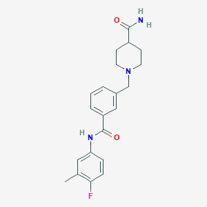 molecular formula C21H24FN3O2 B4532918 1-(3-{[(4-fluoro-3-methylphenyl)amino]carbonyl}benzyl)piperidine-4-carboxamide 