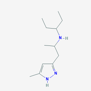 molecular formula C12H23N3 B4532923 (1-ethylpropyl)[1-methyl-2-(3-methyl-1H-pyrazol-5-yl)ethyl]amine 