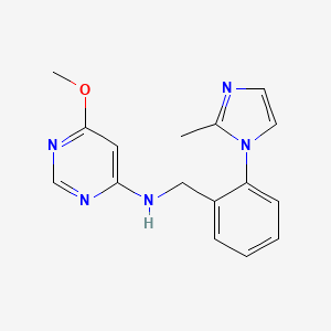 molecular formula C16H17N5O B4532935 6-methoxy-N-[2-(2-methyl-1H-imidazol-1-yl)benzyl]pyrimidin-4-amine 
