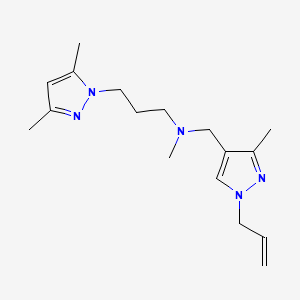 molecular formula C17H27N5 B4532939 N-[(1-allyl-3-methyl-1H-pyrazol-4-yl)methyl]-3-(3,5-dimethyl-1H-pyrazol-1-yl)-N-methylpropan-1-amine 
